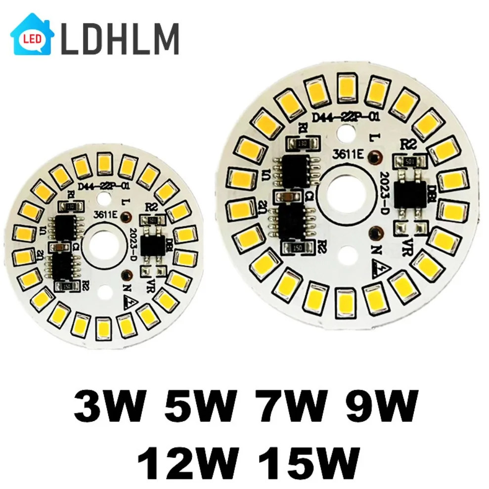 LED Bulb Patch Lamp SMD Plate Circular Module Light Source Plate For Bulb Light AC 220V Led Downlight Chip Spotlight LED Lamp