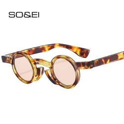 SO&EI Retro Small Round Punk Women Sunglasses Fashion Double Color Men Trending Hip Hop Sun Glasses Shades UV400