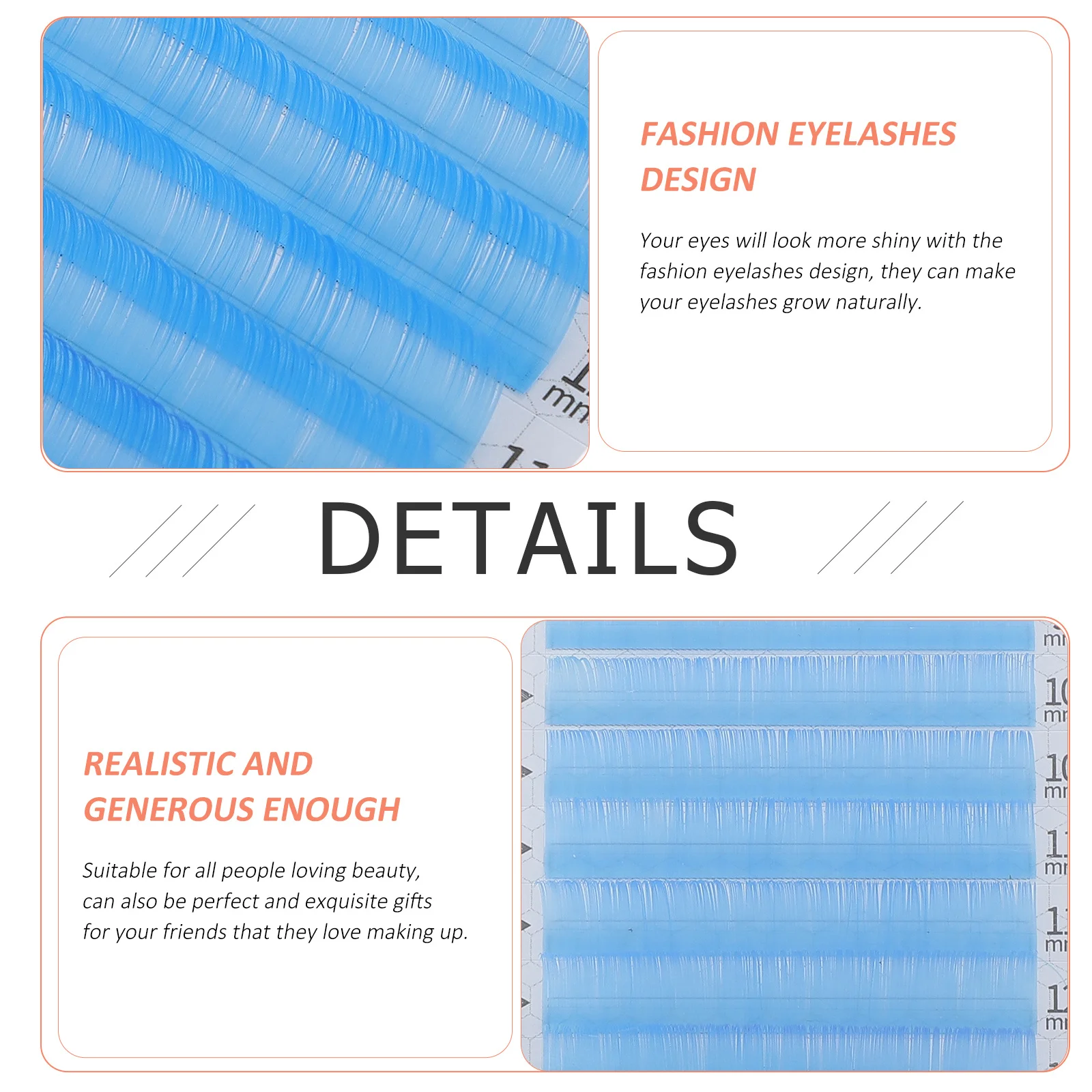 صندوق الرموش الصناعية الفلورسنت حجم فريد من نوعه موضة خفيفة الوزن تأثيري الرموش وهمية يدوية الصنع طويلة الأمد #4