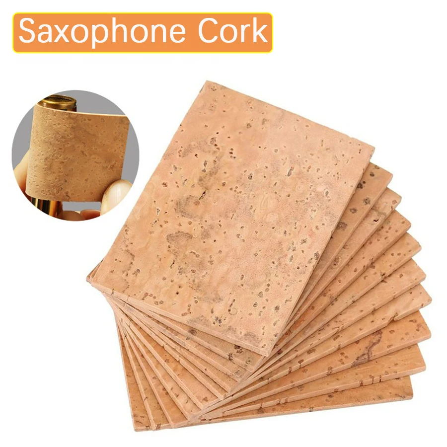 Saxophone Neck Curved Interface Corks for Alto/Tenor/Soprano Universal Sax Joint Cork Sheet Replacement Kit Woodwind Accessories