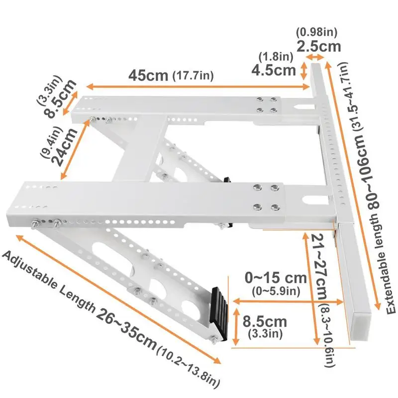 Imagem -06 - Suporte de Janela de ar Condicionado Unidade de Janela Ajustável sem Broca Suporte de Suporte ac Heavy Duty Universal
