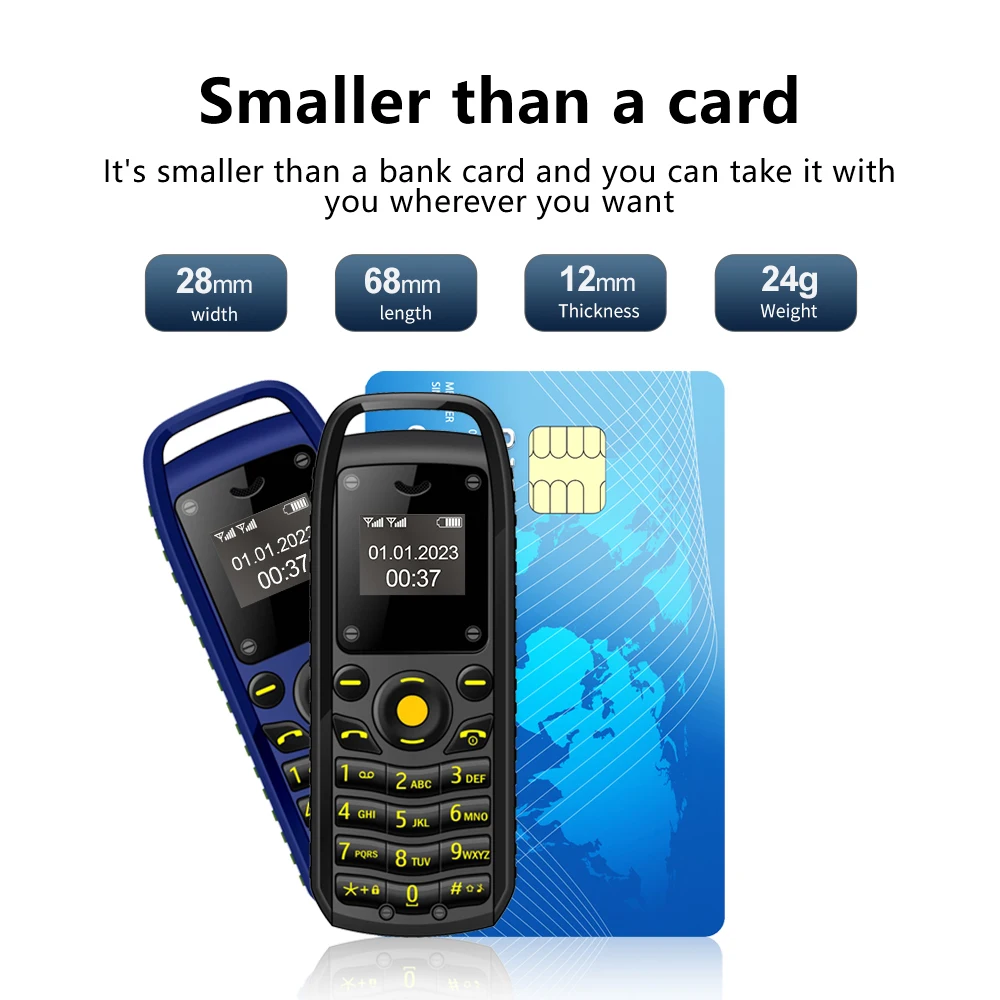 SERVO B25 Mini Feature Mobile Phone Bluetooth Dialing Blacklist Smallest Backup 2 SIM Super Small Cell Phone Wear Around Ears