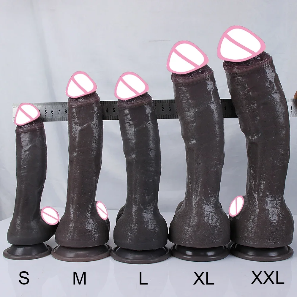 5 Models XXL Dildo Realistic Skin Silicone Penis Soft Huge Dick Strapon Suction Cup Anal Sex Toys For Women Vagina Masturbation view 5