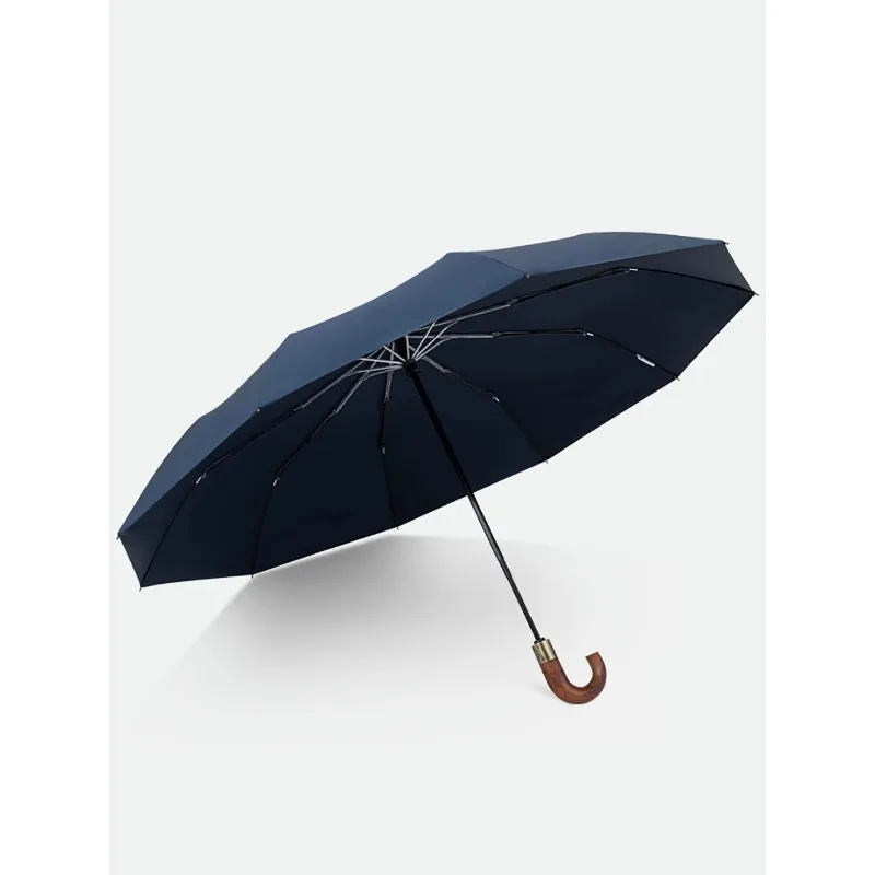Luxury Wooden Umbrella Men Business Style Folding Automatic Umbrella Big Size Golf Umbrella Windproof Strong 10 Ribs