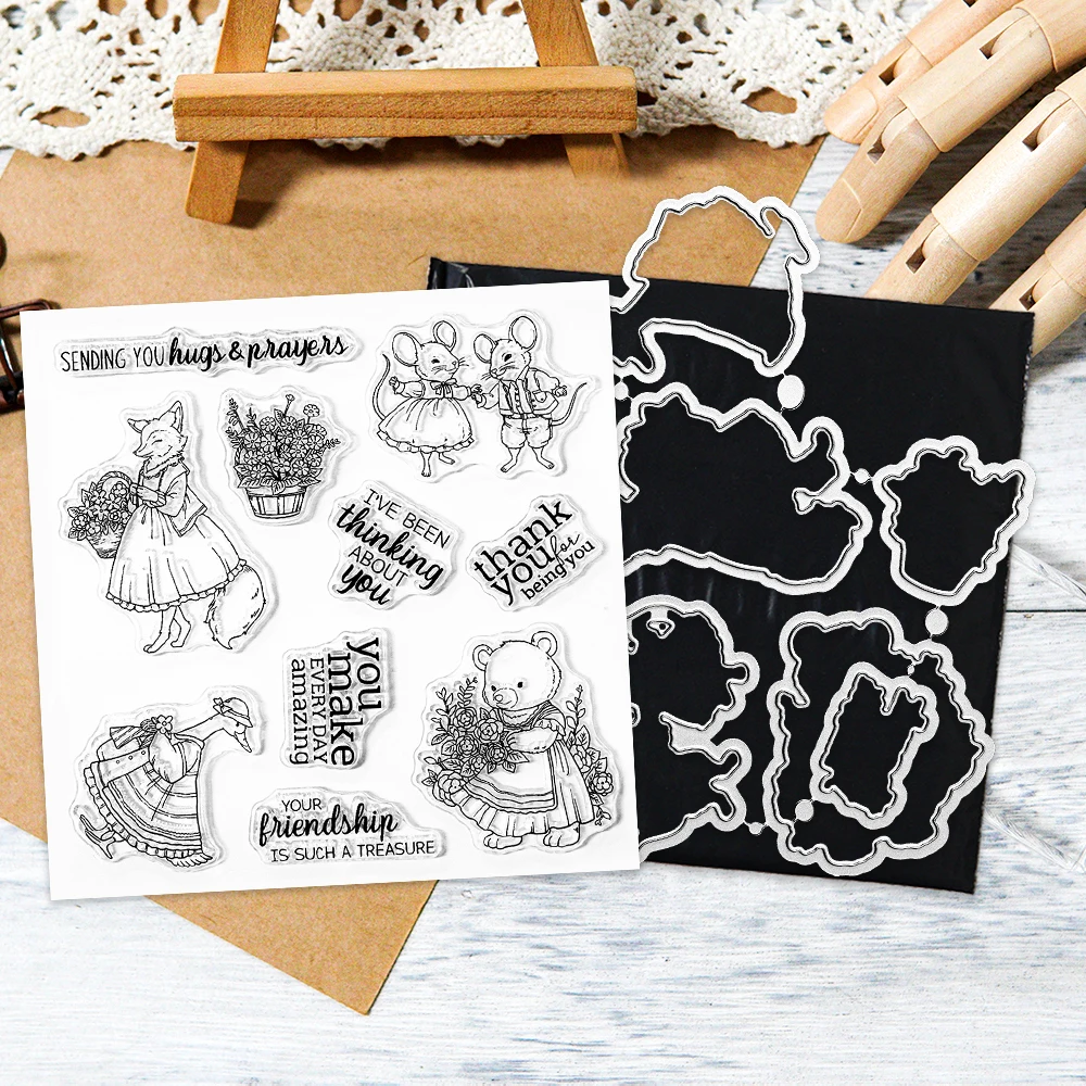 Набор прозрачных штампов и мет – обзор и цена Clear Silicone Stamps For Card Making