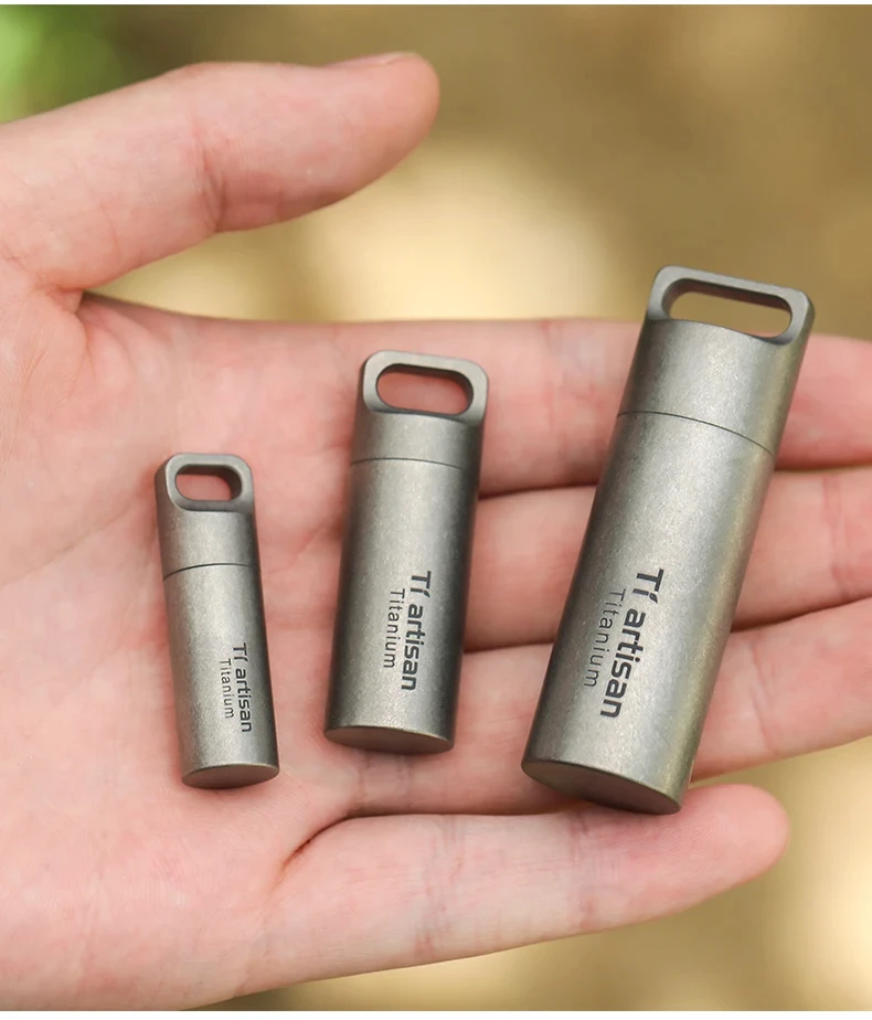 Tiartisan Titan Mini EDC-Werkzeuge Tragbare Versiegelte Medizinflasche für Zuhause und Outdoor Wasserdichte Titan-Pillendose – Detail 9