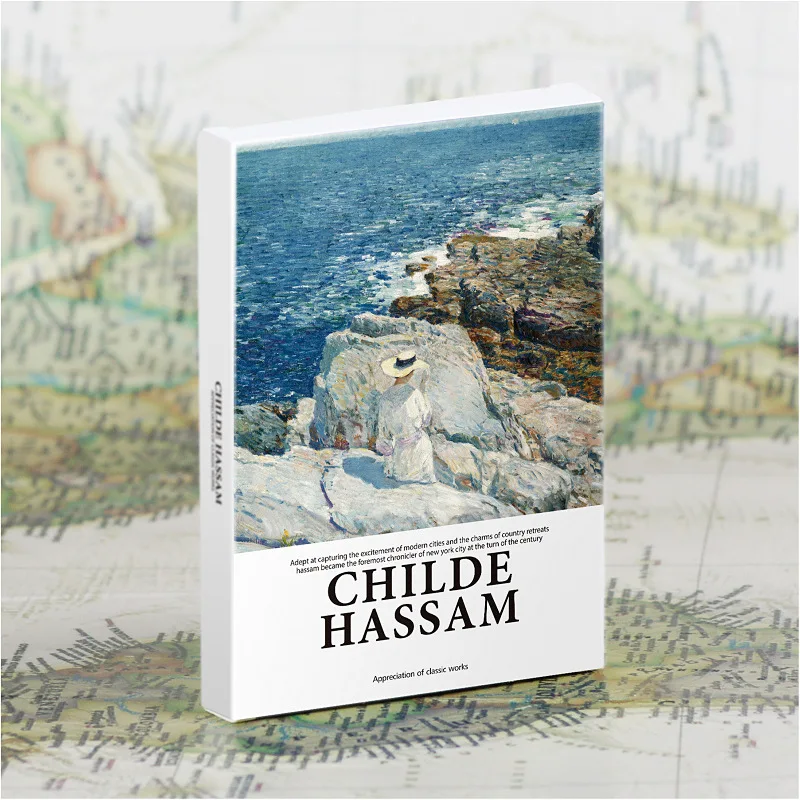 

30PCS Childe Hassam Art Painting Postcard Set - Figure Landscape Artwork Greeting Message Cards DIY Journal Decoration