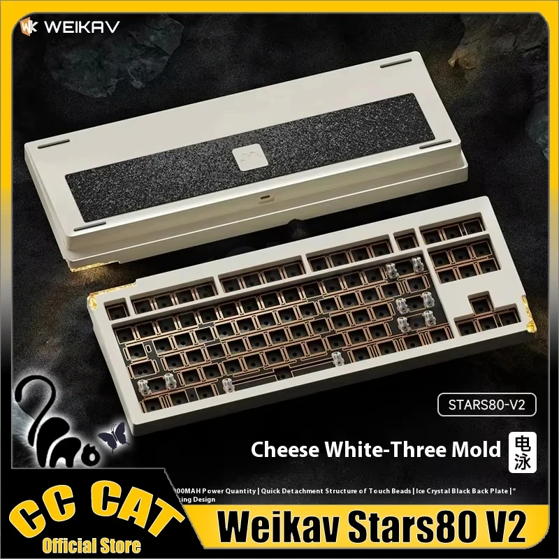 Weikav Stars80 V2 Mechanical Keyboard Kit 3Mode Wireless Bluetooth Keyboard 2.4G Customized Support Rgb Qmk/Via Accessories Gift