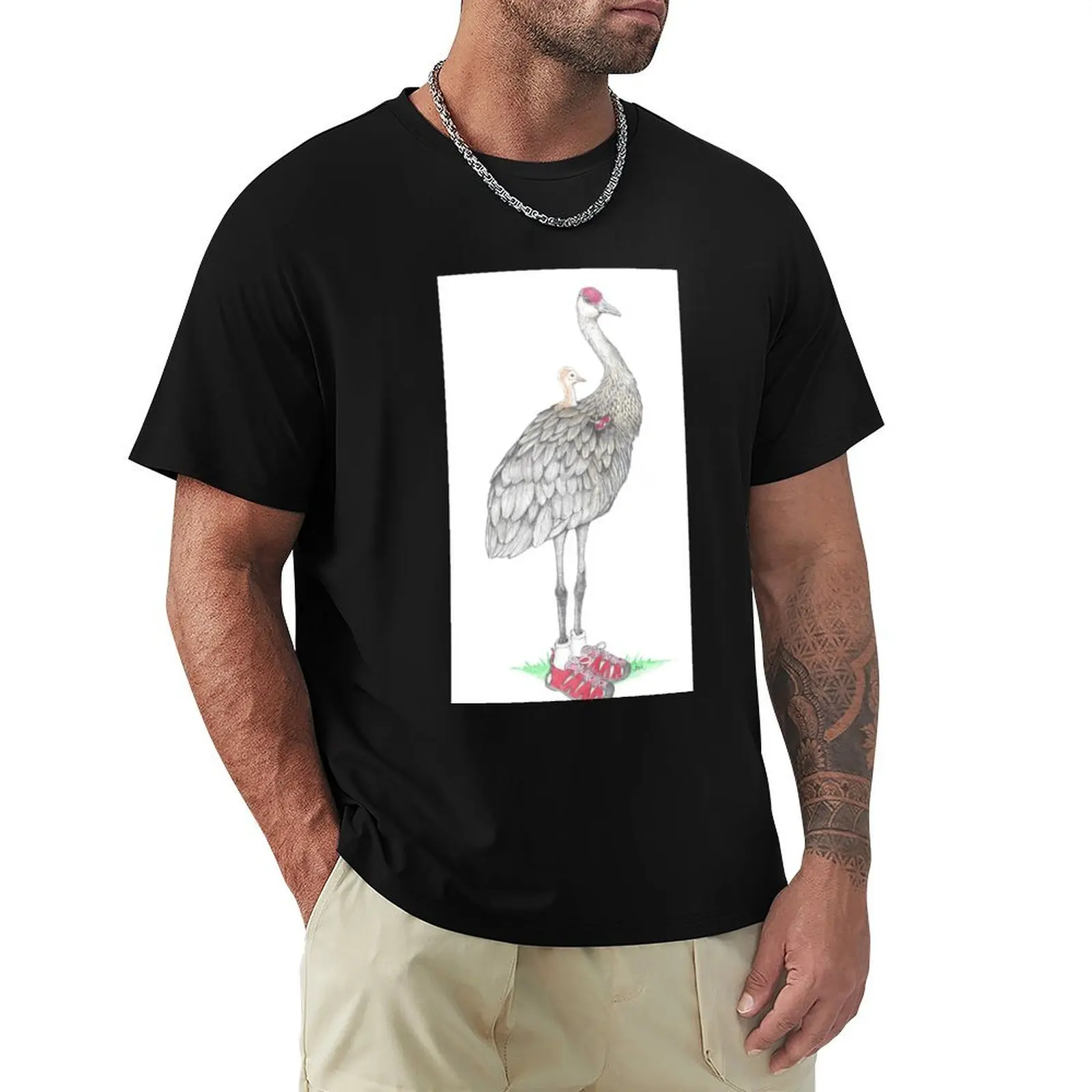 Sandhill cranes in sandals T-Shirt man t shirts for men T-Shirt