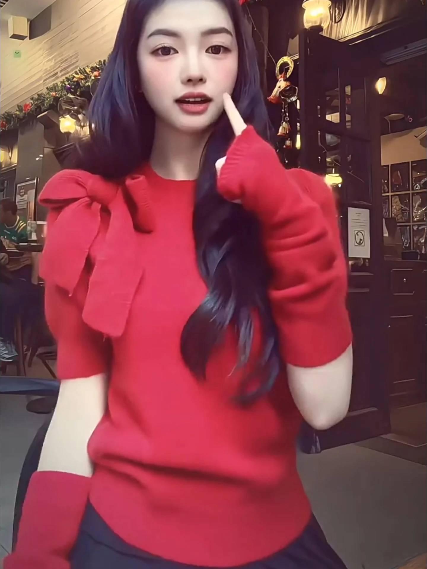 

Красный вязаный свитер с отстегивающимся бантом для женщин: осенне-зимняя модная антивозрастная кофта, легко носить, для повседневного стиля