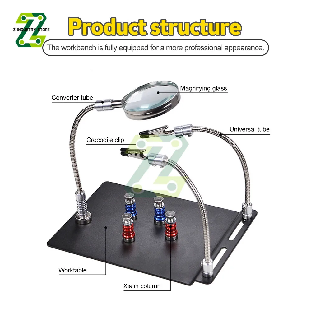 Magnetic PCB Circuit Board Holder Flexible Arm Soldering Third Hand Welding Station Soldering Iron Stand Repair Tools