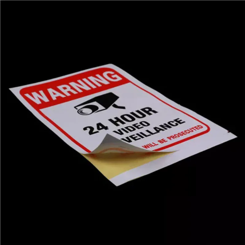 5pcs 24H CCTV Video Camera System Security Warning Sign Sticker