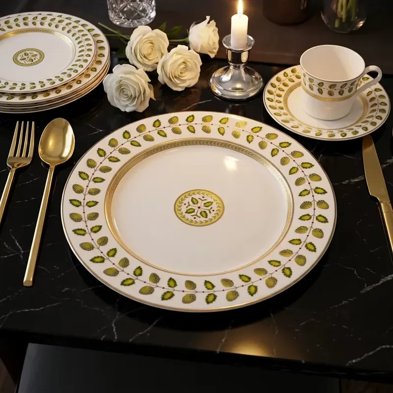 Porcelain China Dinnerware Sets for 12 People Home Hotel Dinner Sets