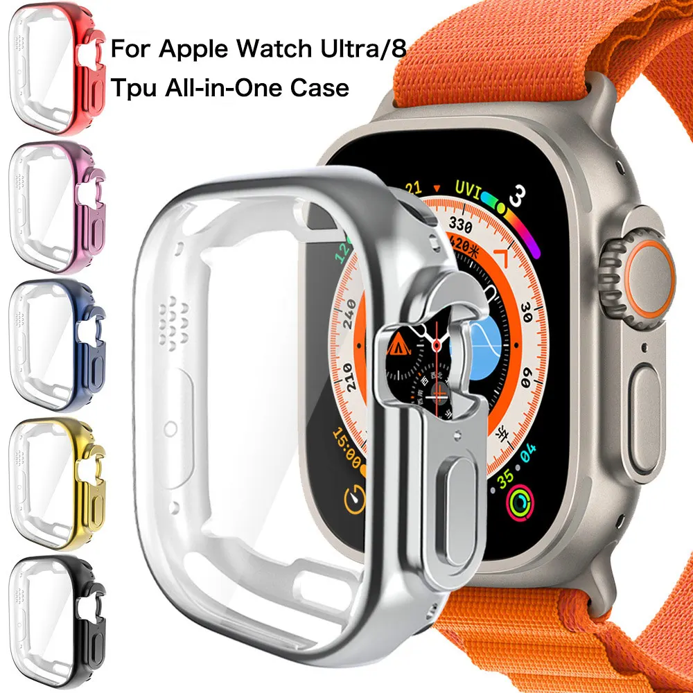 360 Full TPU Case For Apple Watch Ultra 49mm 44MM 40MM 42MM 38MM Soft Clear Screen Protector For IWatch Series 8/7/6/SE/5/4/3