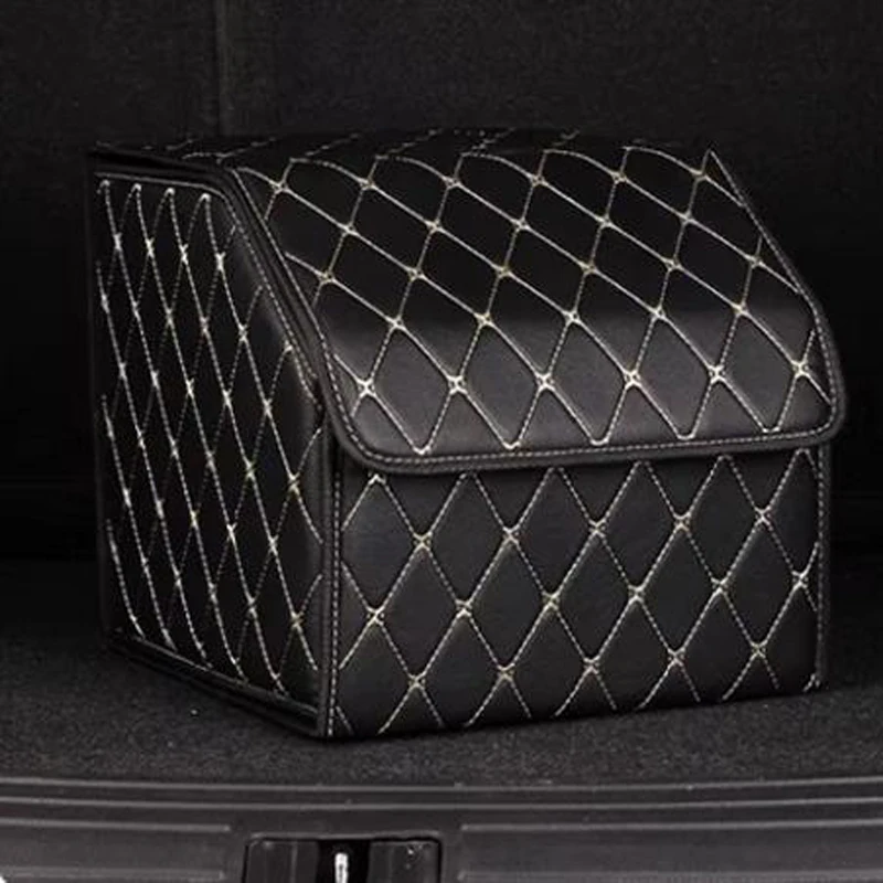 30cm Car PU Leather Trunk Storage Box Portable Foldable Storage Car Multiuse Storage Car Trunk Bag Auto Storag Box