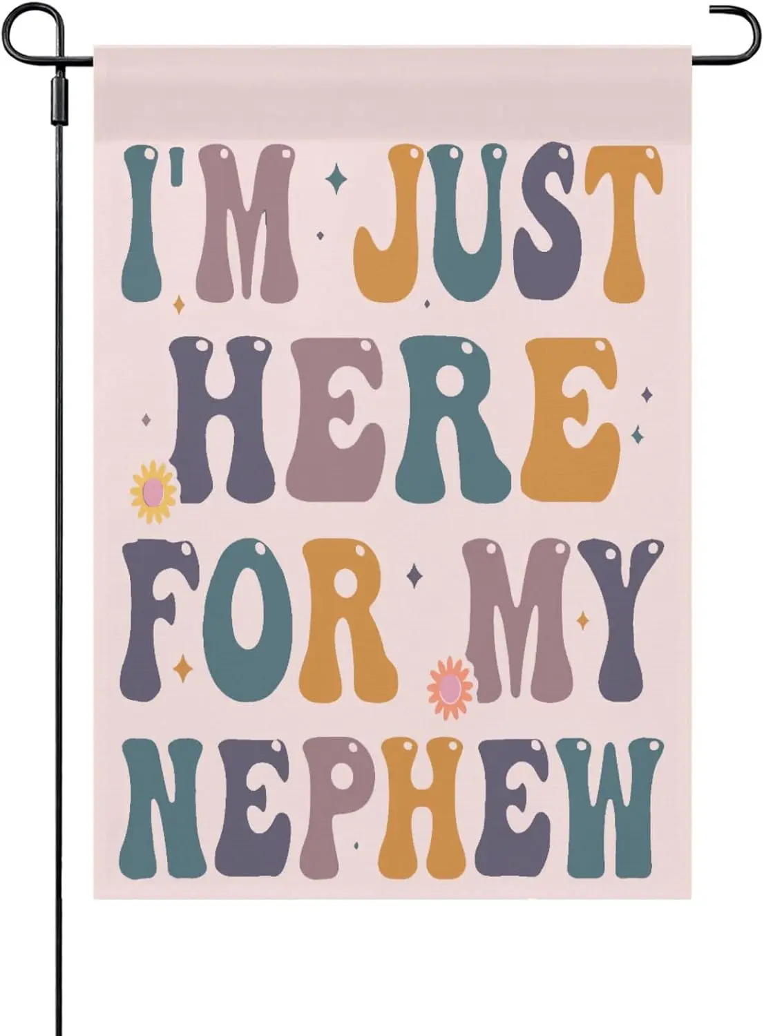 Funny Aunt Life Auntie Groovys I'm Just Here For My Nephew Garden Flag 12x18 Cute Small Garden Flags For Outside Yard De AAS
