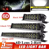 Barra de luz Led con lente 6D, Combo de 2 filas, luz de trabajo Led, lámpara antiniebla de conducción, barra Led 4x4 para coche, camión, todoterreno, SUV, ATV, barco, 12V, 24V