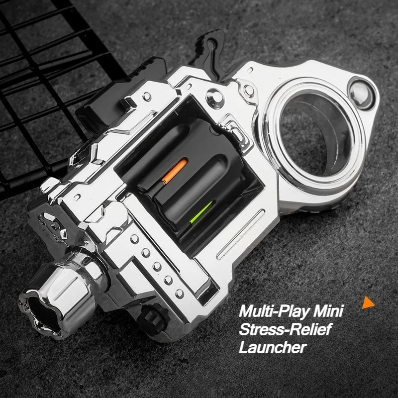 Toy Alloy Revolver EDC Fidget Toy Fun Shooting Stress Relief Mini Gun Model Metal Collectible Ring Gun Fidget Spinner Boys Gifts