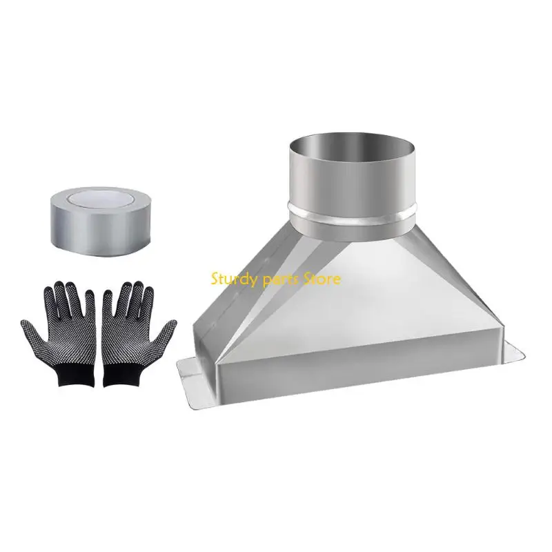 محولات تنفيس الميكروويف الصغيرة 97QC بقناة فولاذية مقاس 4 بوصات مع قفازات أمان للمنزل #1