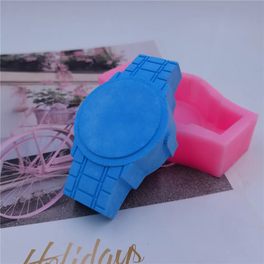 3D Watch Silicone Mold for Father Day Soap Molds Gift DIY Soap Wax Melt Molds Decorating Chocolate Cake Resin Craft Mould