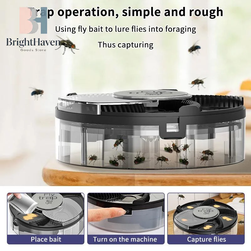 Quiet Removable  Pest Catcher Automatic Rotation Electric Flytrap USB Rechargeable Electric Flycatcher Killing Machine B.H
