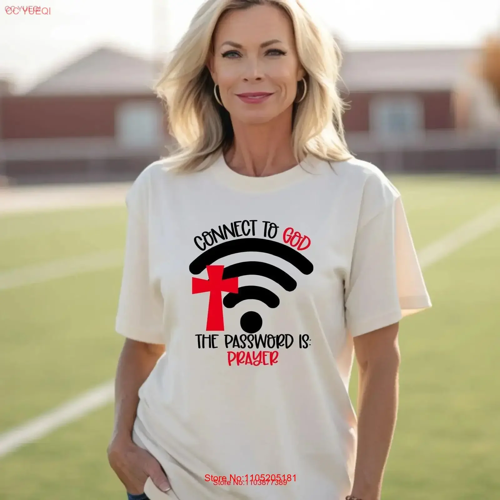 Connect to God T Shirt The Password Is Prayer Inspirational Faith Women's and Men's Religious Top Spiritual Encouragement
