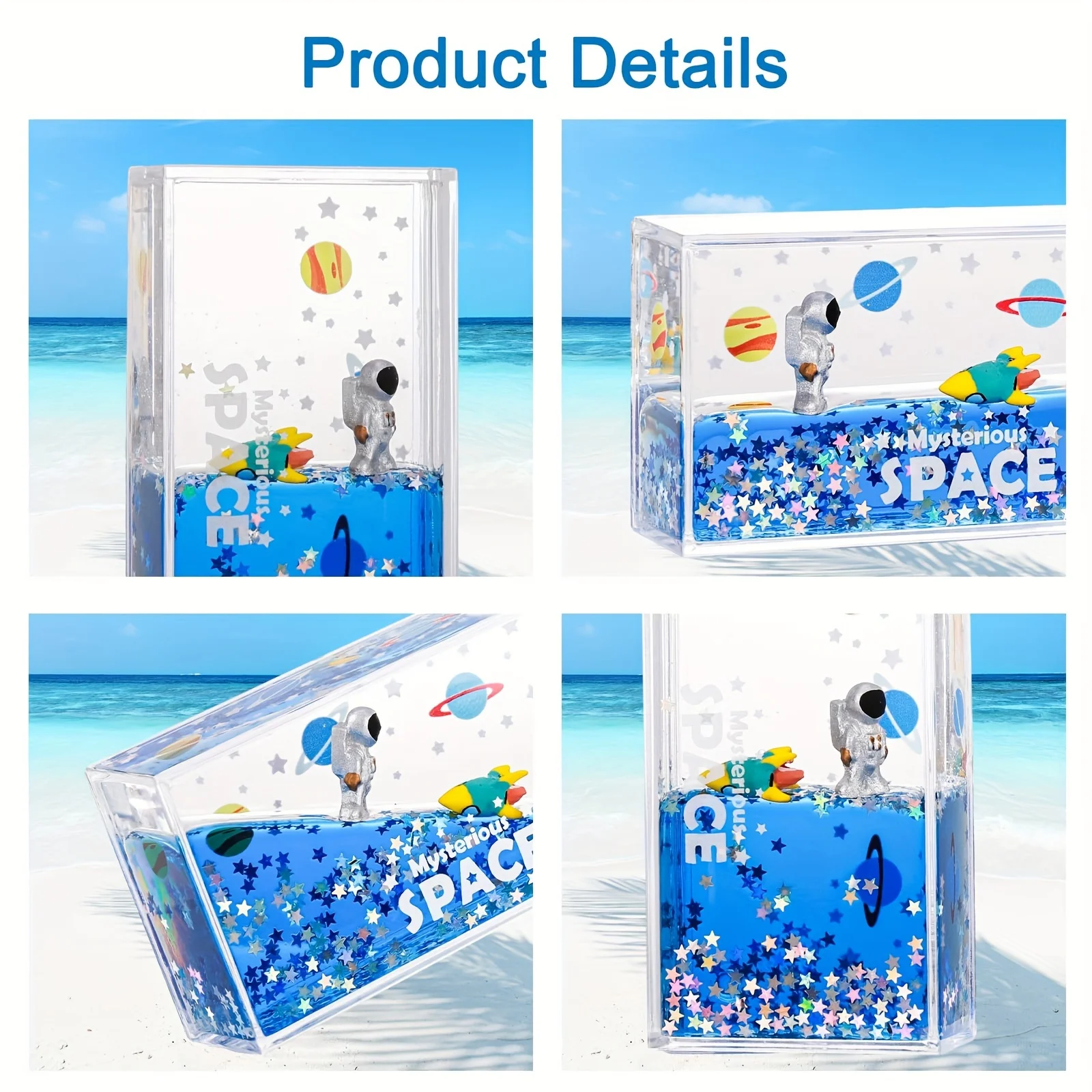 1PC Astronaut Liquid Motion Paperweight Mysterious Space Glitter Liquid Hourglass Desktop Decoration Sensory Toy for Kids Adults