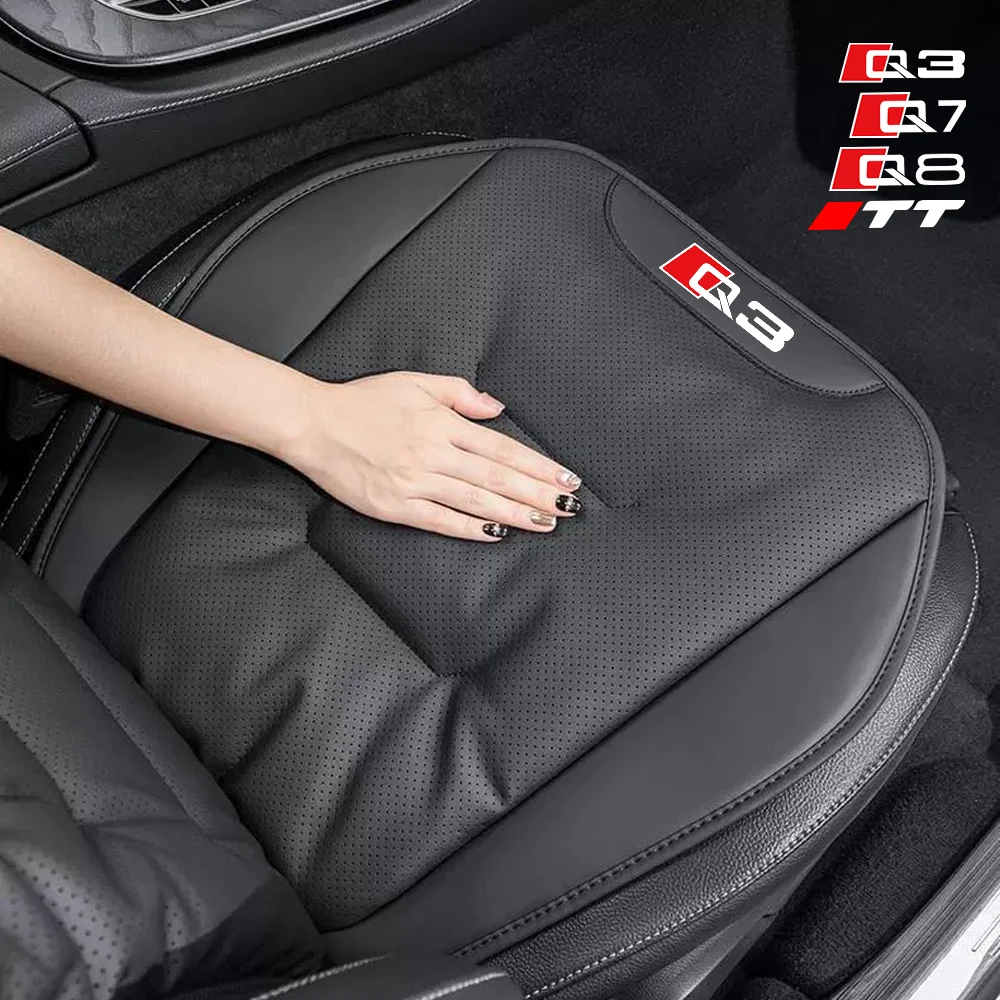 

Кожаный чехол на автомобильное сиденье, универсальная автомобильная подушка на переднее/заднее сиденье Four Seasons для Audi Q3 Q7 Q8 TT, защитная накладка на стул, аксессуары