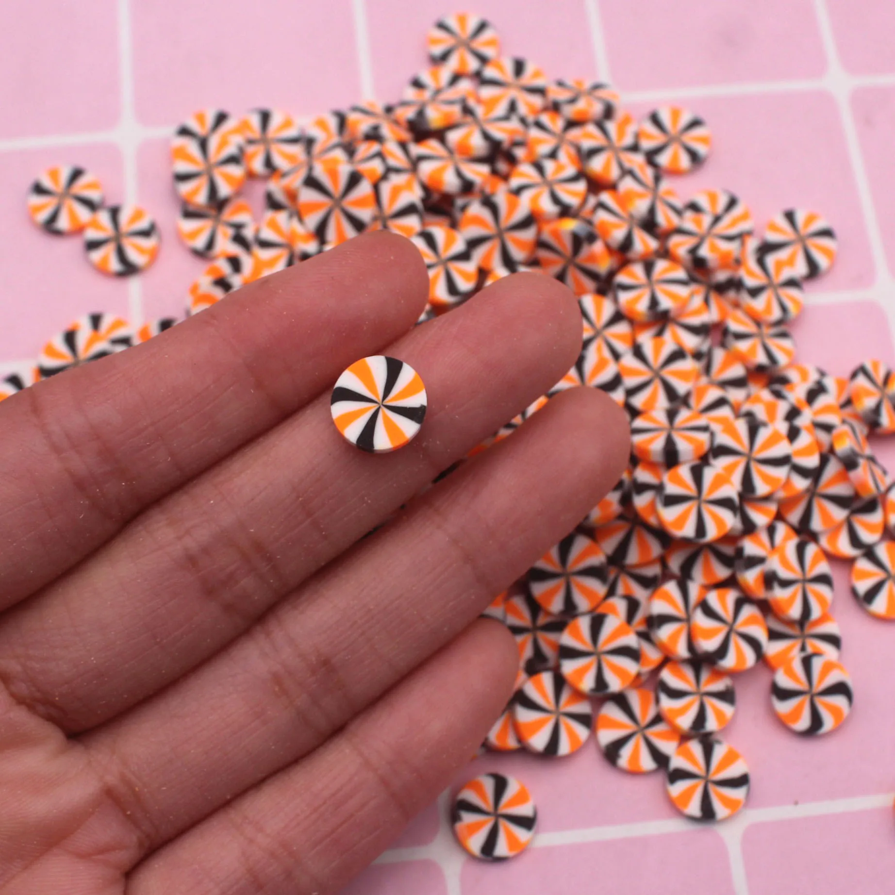 100g/Lot Halloween Themed 5mm&10mm Peppermint Candy Polymer Clay Slices Sprinkles for DIY Crafts Tumbler Filling