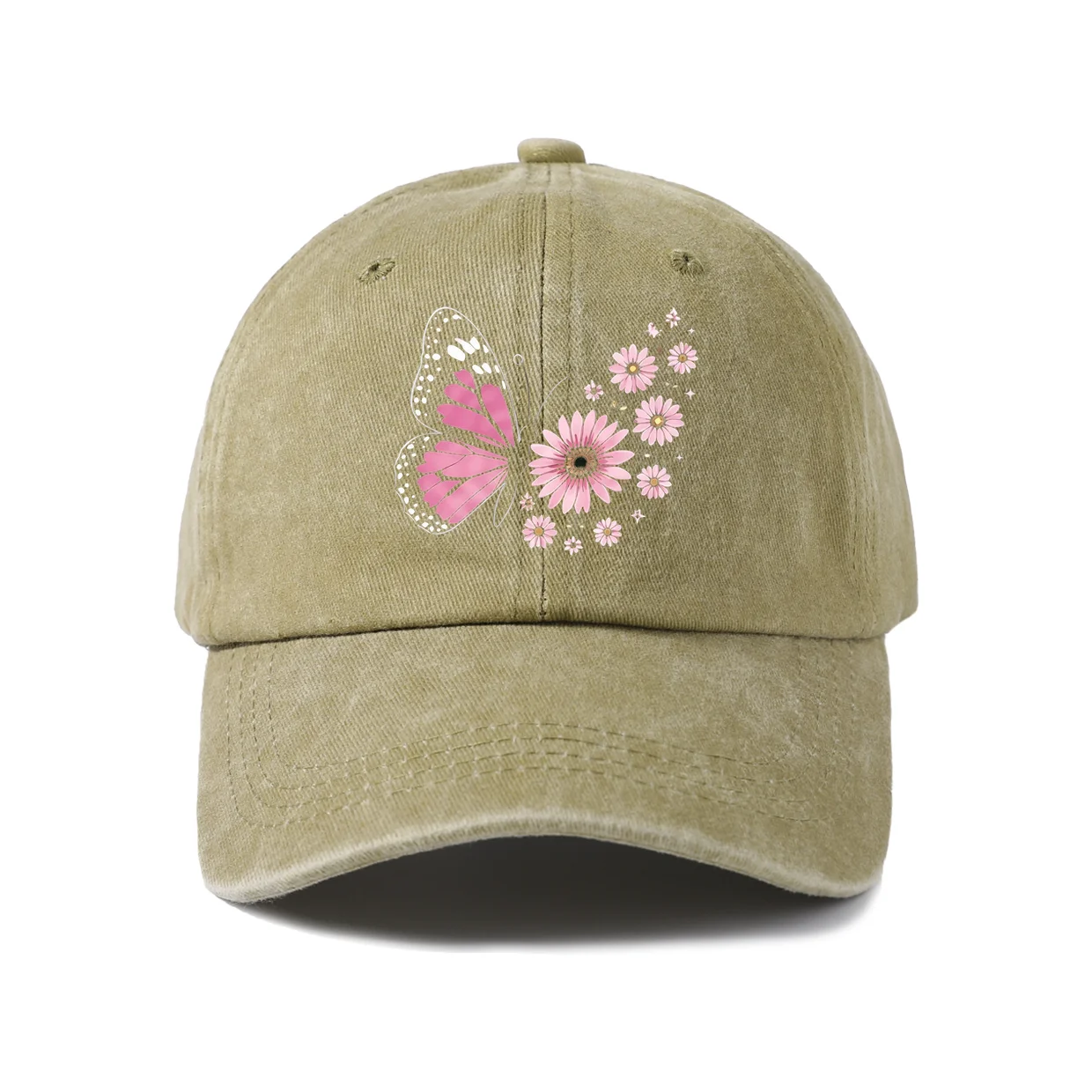 Retro Typography Graphic Baseball Cap, Vintage Washed Adjustable Unisex Dad Hat, Everyday Gift