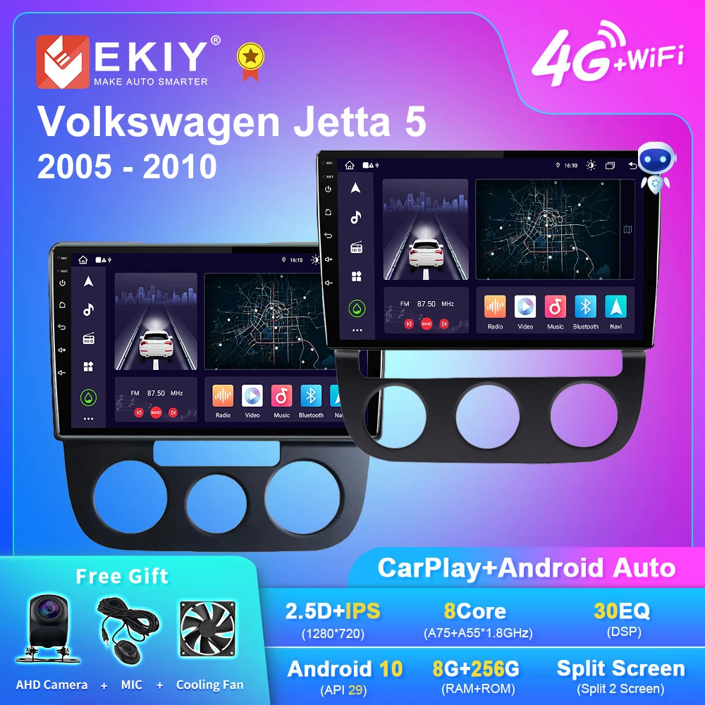 

EKIY X7 Android 10 Autoradio For Volkswagen Jetta 5 2005 - 2010 Car Radio Navigation GPS Multimedia Stereo Carplay No 2 Din DVD