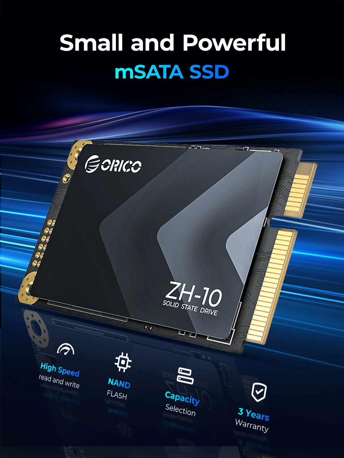 ORICO mSATA SSD 128GB 256GB 512GB 1TB 2TB SATA Internal Solid State Hard Drive 5Gbps 3D NAND SSD For Desktop PC Laptop