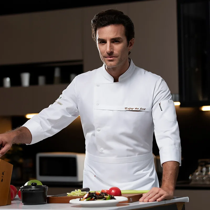 Uniforme da chef per ristorante occidentale, autunno inverno, catering, hotel, mensa, panettiere, pasticceria, abiti da lavoro a maniche lunghe