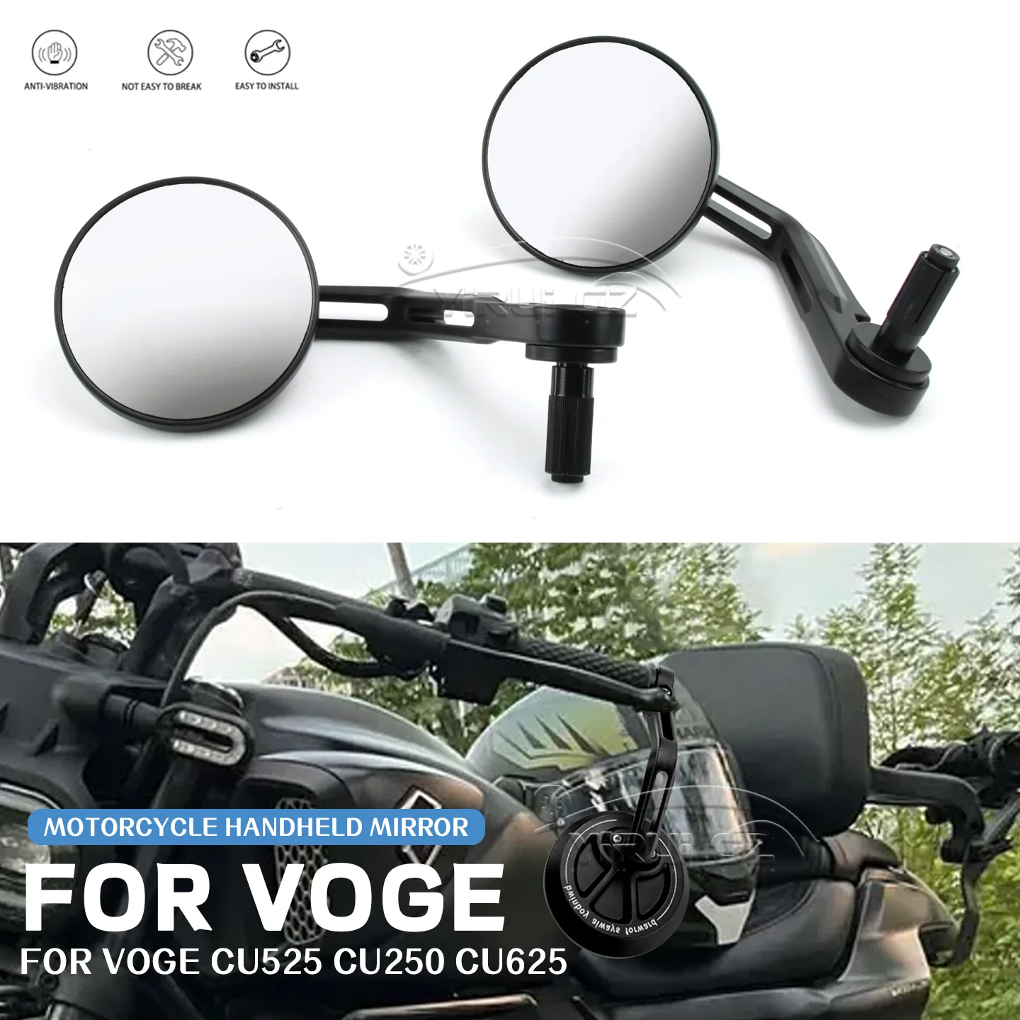 Motorcycle Rearview Handlebar Rearview Mirror Retro Handlebars Side Mirror FOR VOGE CU525 CU250 CU625 CU525 CU 250 CU 625 CU 525