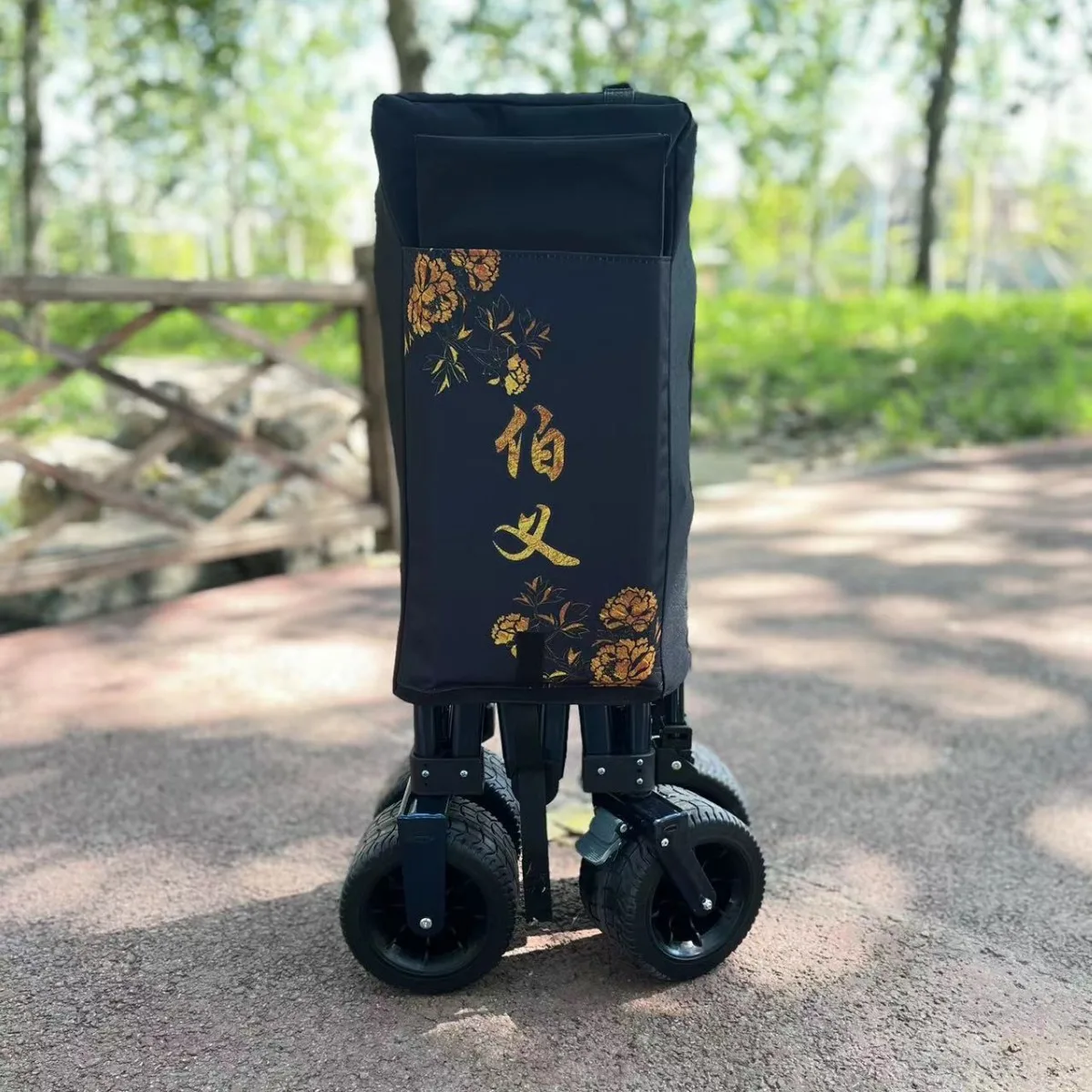 Pull Cart Outdoor Fishing Folding Cart Big Wheel Positive Brake Storage Car Camping Fishing Rod