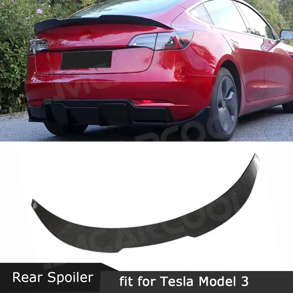 

JMCARCOOL задний спойлер багажника, крыло для Tesla Model 3 2017 + задняя губа, спойлер в виде утконоса, внешняя тюнинговая автомобильная аксессуары