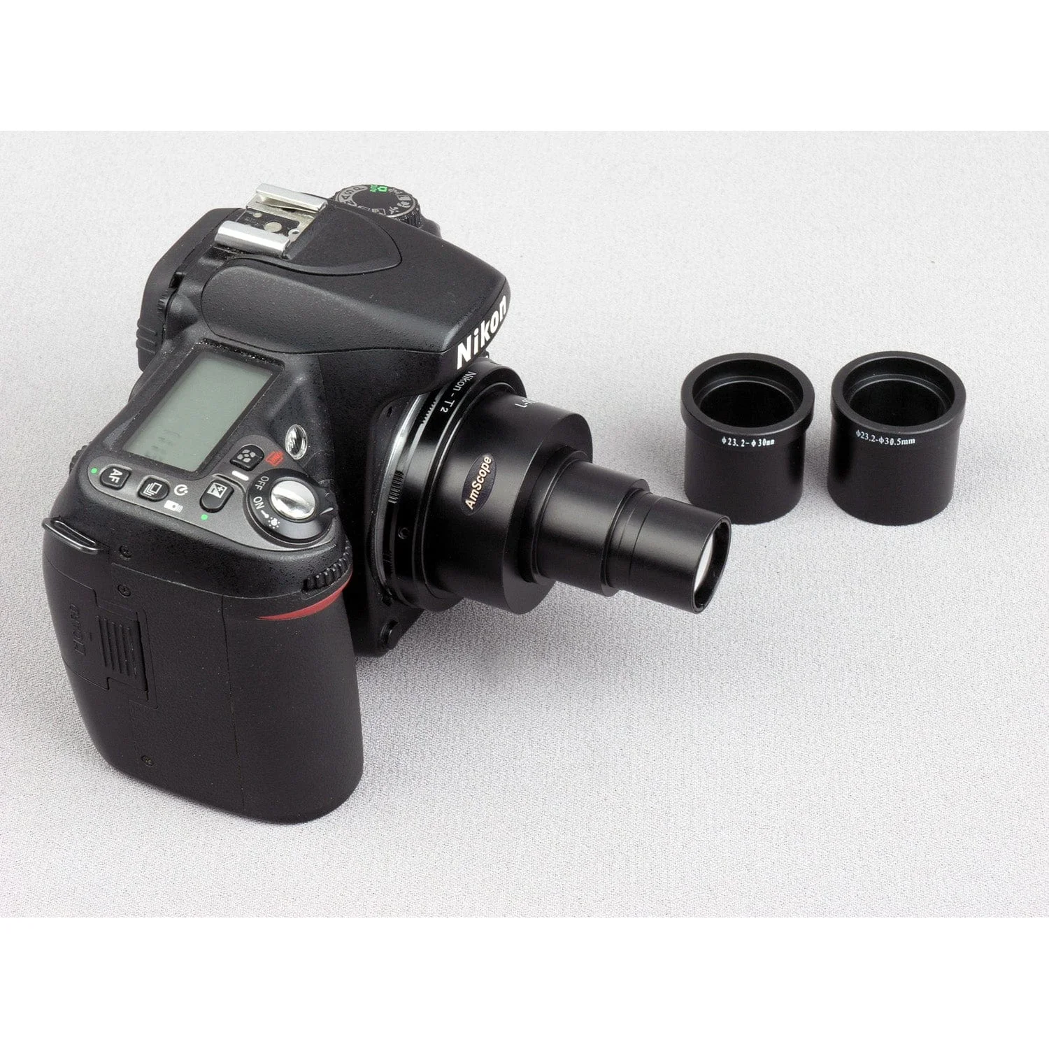 AmScope Canon および Nikon SLR/DSLR カメラアダプター (顕微鏡用)