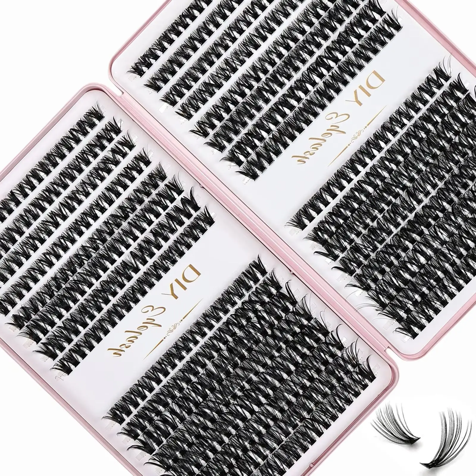 DIY Fluffy Eyelashes 40P Cluster Lashes 10-14mm D Curl Reusable Personal Lashes Hair Extensions Durable Eyelash Enhancements