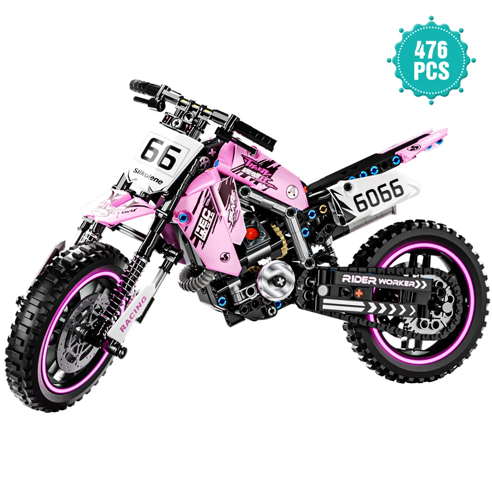 Technical Motorcycle Building Block Set, 1:10 Scale Model, Motorcycle Gift for Boys and Children Ages 8 and Up 476 pcs