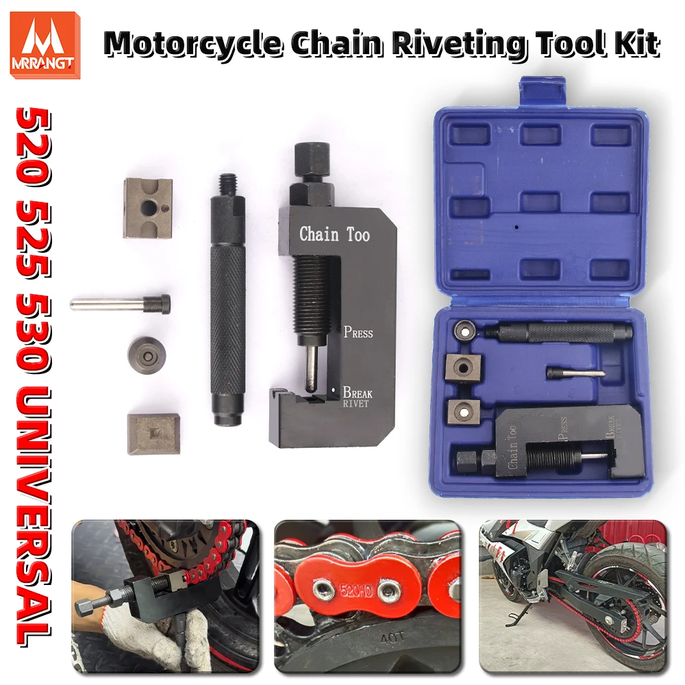 Universal Motorcycle Chain Riveting Tool Set Suitable for 520, 525, 530 Model X/O-Ring Chain rivet tool Splitter Breaker