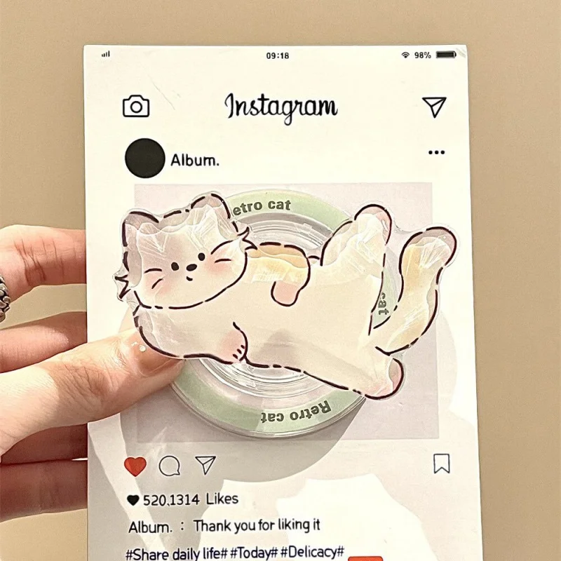 Korean Cute Kitty For Magsafe Phone Magnetic Griptok Stand For iPhone Funny Foldable Wireless Charging Case Holder