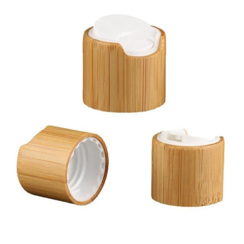 5pcs/lot wholesale hot sell bamboo wooden bottle cap 20-410 24/410 plastic disc cap top lid bamboo cap