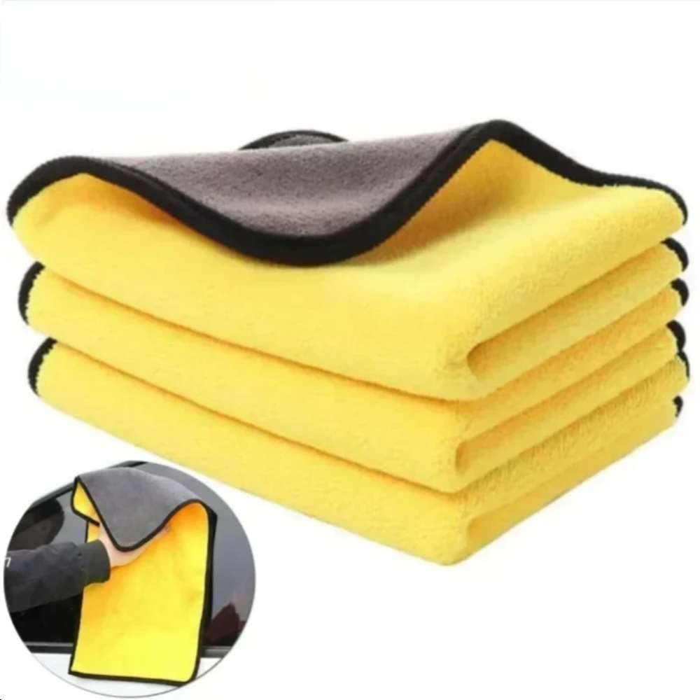 9 قطعة مناشف تنظيف السيارات السميكة قفل مزدوج التماس ماصة مقاومة للغبار لعشاق السيارات #5