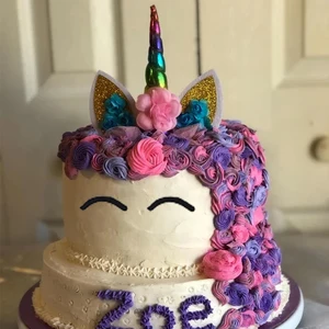 قوس قزح كعكة توبرز طفل استحمام فتاة عيد ميلاد أول DIY الديكور الاطفال كب كيك التفاف الزفاف يونيكورن موضوع حزب اللوازم أفضل 6 كيك نسائي مبيعا - رقم 4