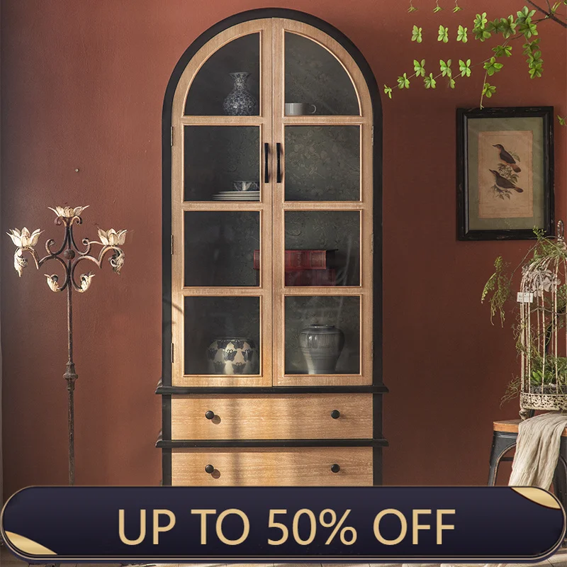 Display Classic Living Room Cabinets Wabi Sabi Luxury Glass French Living Room Cabinets Storage Retro Vitrina Modern Furniture