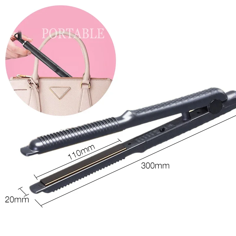 2 في 1 مكواة فرد الشعر السيراميك مكاوي مسطحة تسخين سريع لوحات ضيقة مستقيم الحديد الشعر مجعد حجم أدوات التصميم #5