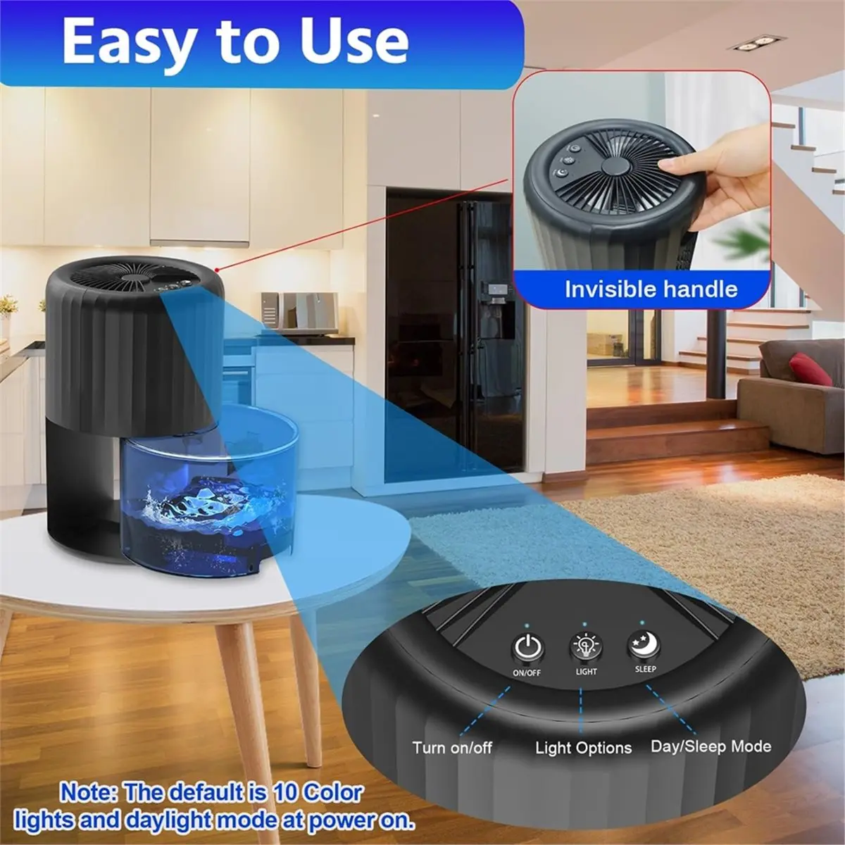 

(A64E) Осушители воздуха для дома, для спальни с функцией автоматической разморозки, объем 2200 мл, тихий компактный осушитель воздуха, черный, с евровилкой