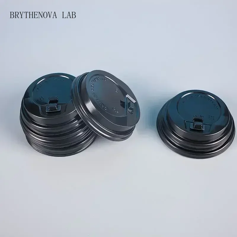 100pcs 90mm Caliber Cups Lid Milk Tea Coffee Cup Universal Leak Proof Cover Disposable Grade Food PP Injection Molded Cup Lids