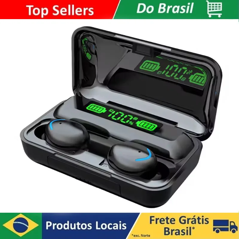 9D Stereo High Bass Earphones F9 Sport Bluetooth Headphones Handfree Touch Control Tws Wireless Earbuds Waterproof Headset