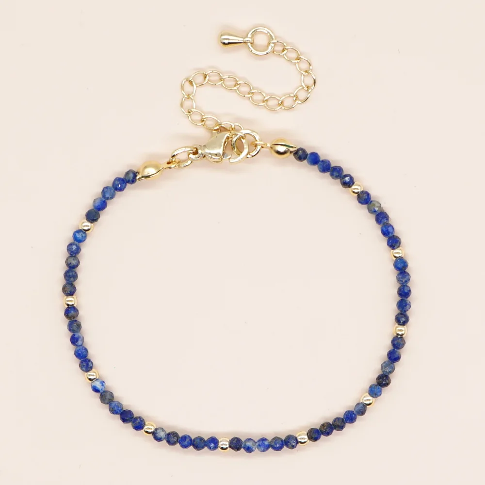 New cross-border original design European and American Bohemian style frosted lapis lazuli bronze bead lobster clasp women's bra